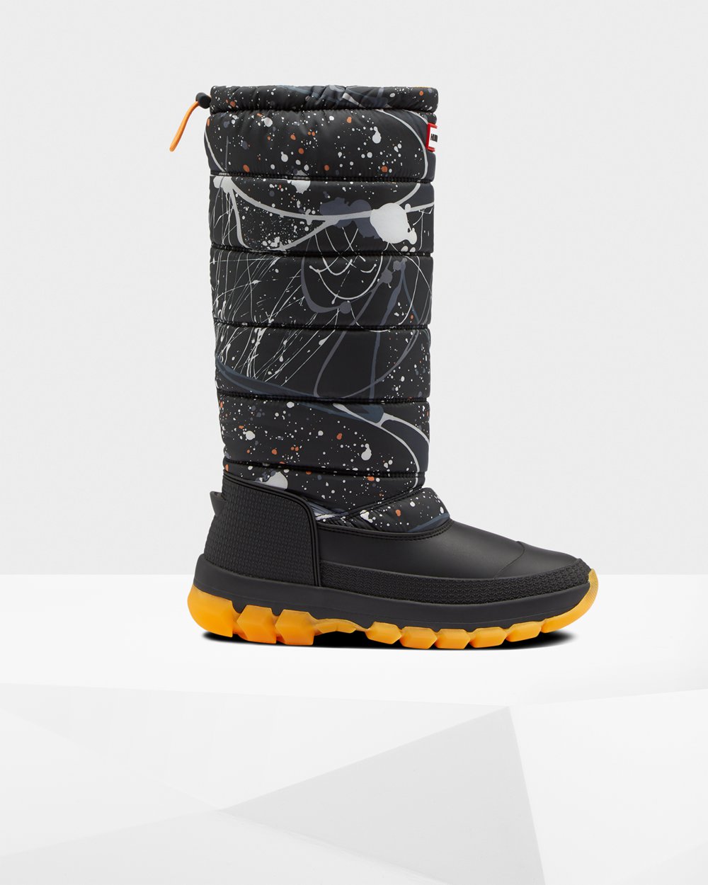 Hunter Original Printed Insulated Tall For Women - Snow Boots Grey Black | India JIMNC3489